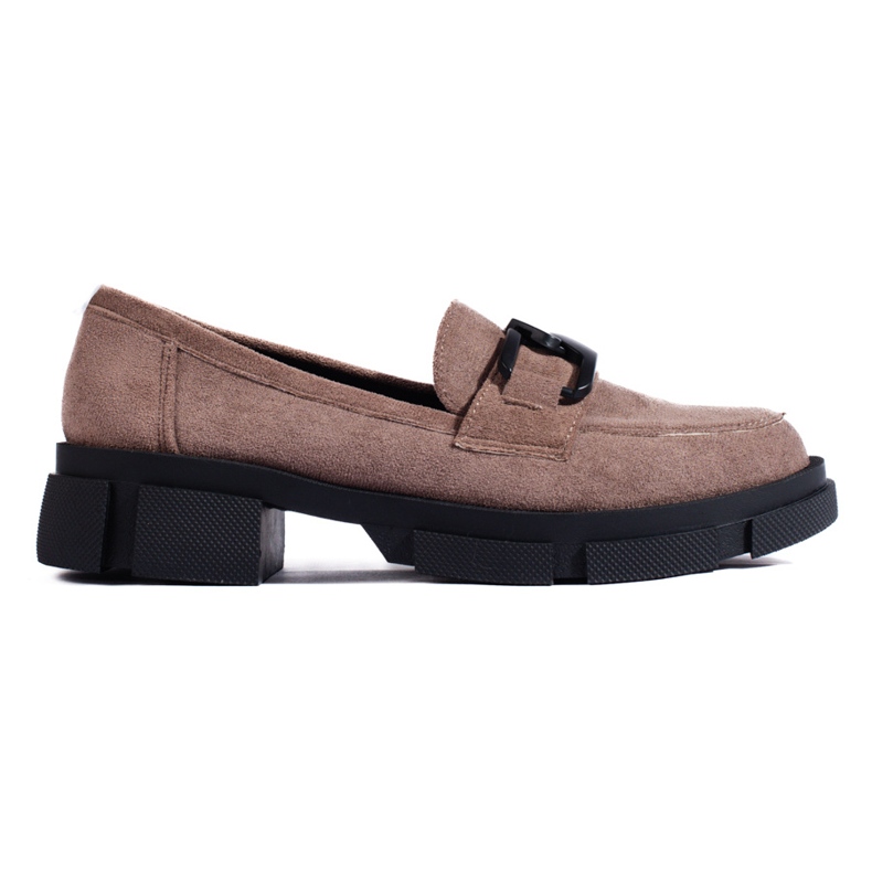 Dunkelbeige Wildleder-Loafer von Shelovet
