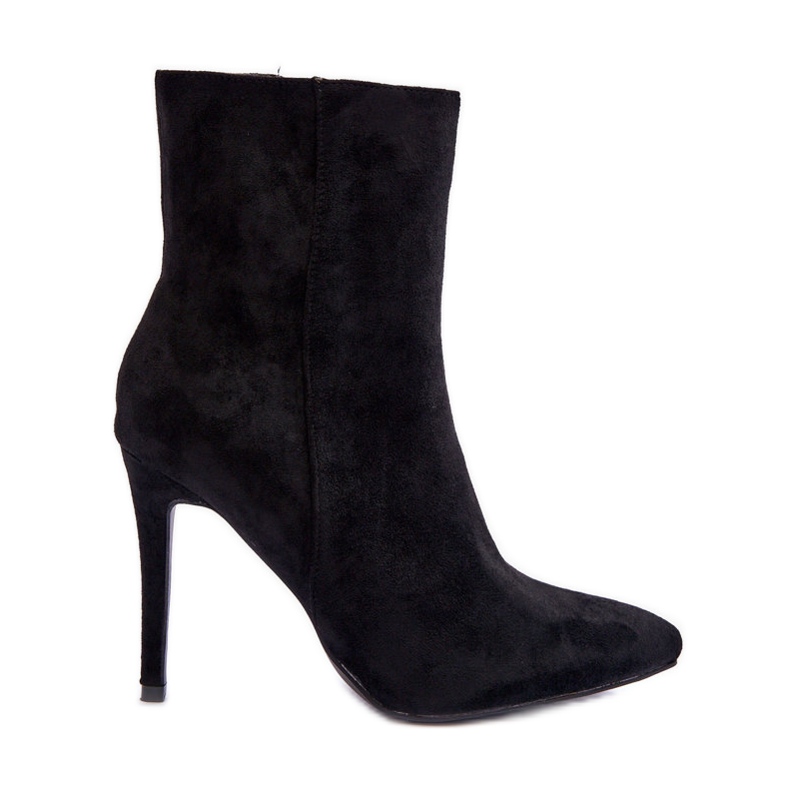 FB2 Schwarze Wildlederstiefel mit hohem Absatz von Eberpia