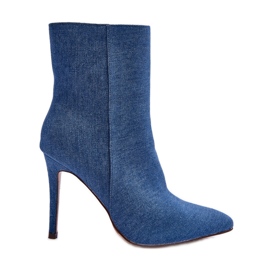 FB2 Jeans High Heel Stiefel Blau Eberpia