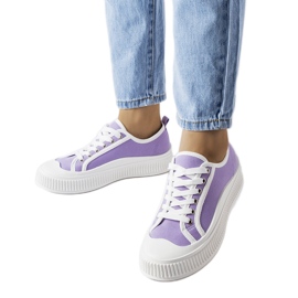 Lila Plateau-Sneaker von Alfianello violett