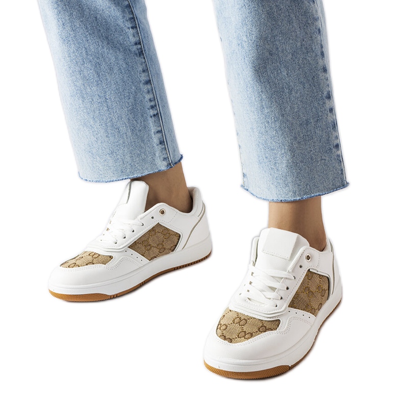 Inna Weiße Turnschuhe, verziert mit dem Isidor-Monogramm