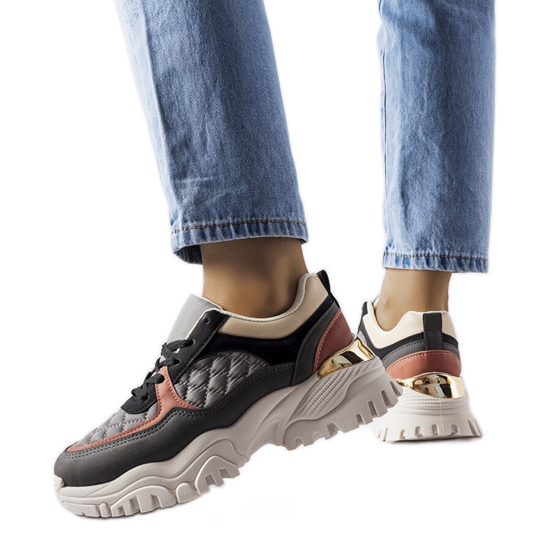 Inna Graue Sneaker mit farbigen Einsätzen von Esquibel