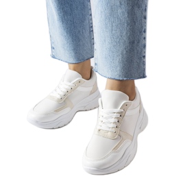 Weiße Sneakers mit Schlangenhaut-Akzenten von Diego