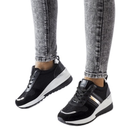 Inna Schwarz-silberne Keilsneaker von Titusville