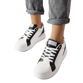 Inna Schwarz-weiße Schuhe mit silbernem Akzent von Palais