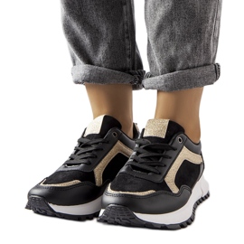 Inna Schwarze Sneaker mit Glitzerverzierung von Busso