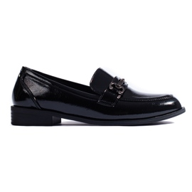 Lackierte elegante schwarze Shelovet-Loafer
