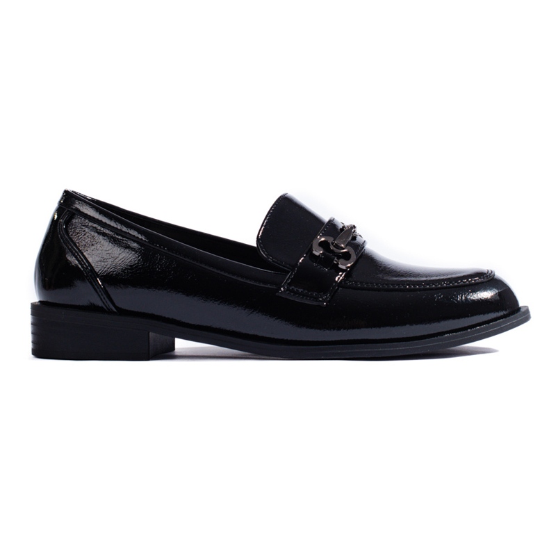 Lackierte elegante schwarze Shelovet-Loafer