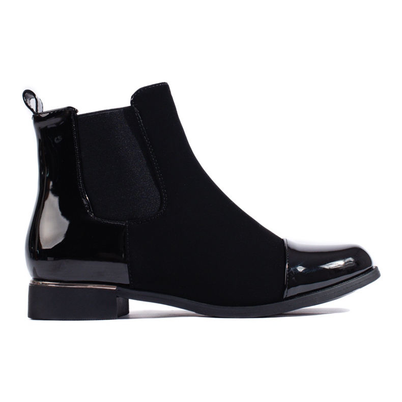 Schwarze Shelovet-Flachstiefel für Damen