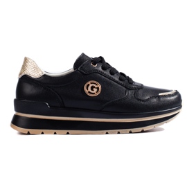 Schwarze Plateau-Sneaker aus Leder von Shelovet