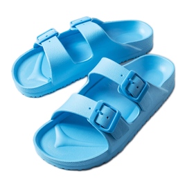 Inna Blaue Gummipantoffeln mit Schnallen von Eugene