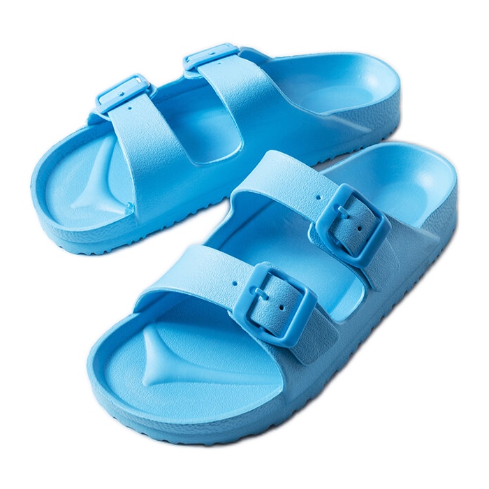 Inna Blaue Gummipantoffeln mit Schnallen von Eugene