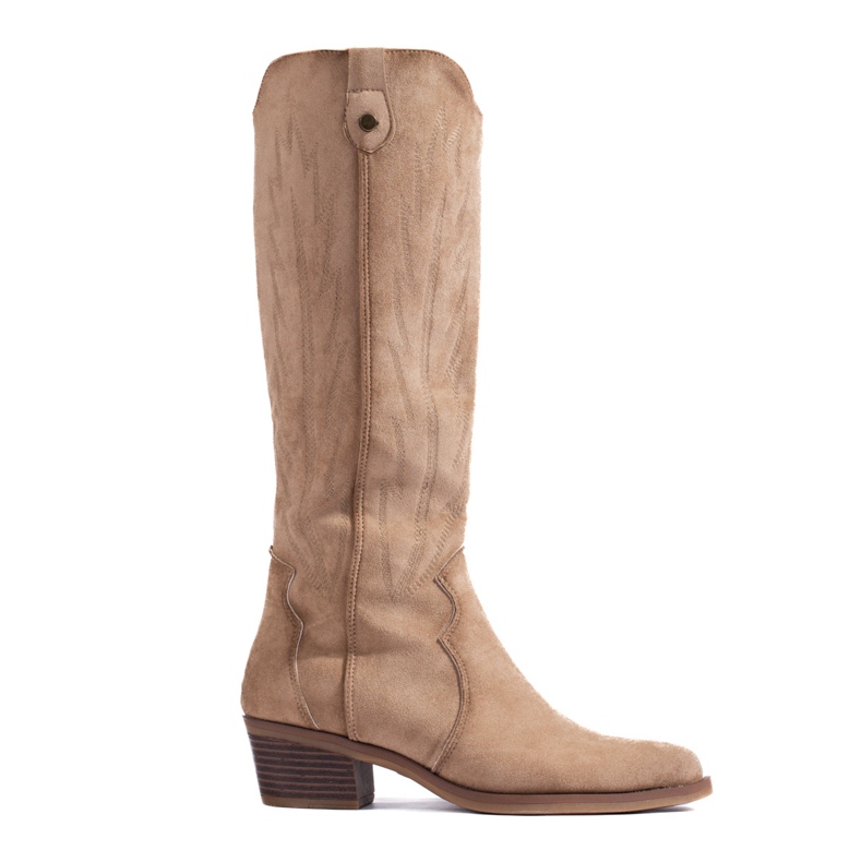 Shelovet beige Wildleder-Cowboystiefel