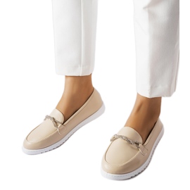 Beigefarbene Slipper mit Strasssteinen von Paola