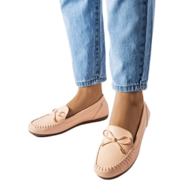 Beigefarbene Loafer mit Schleife von Via Foria