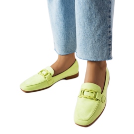 Grüne Schnallen-Loafer von Alighiero