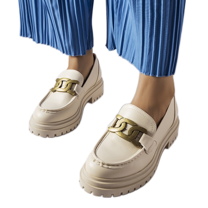 Inna Beigefarbene Slipper mit Schlanders-Schnalle