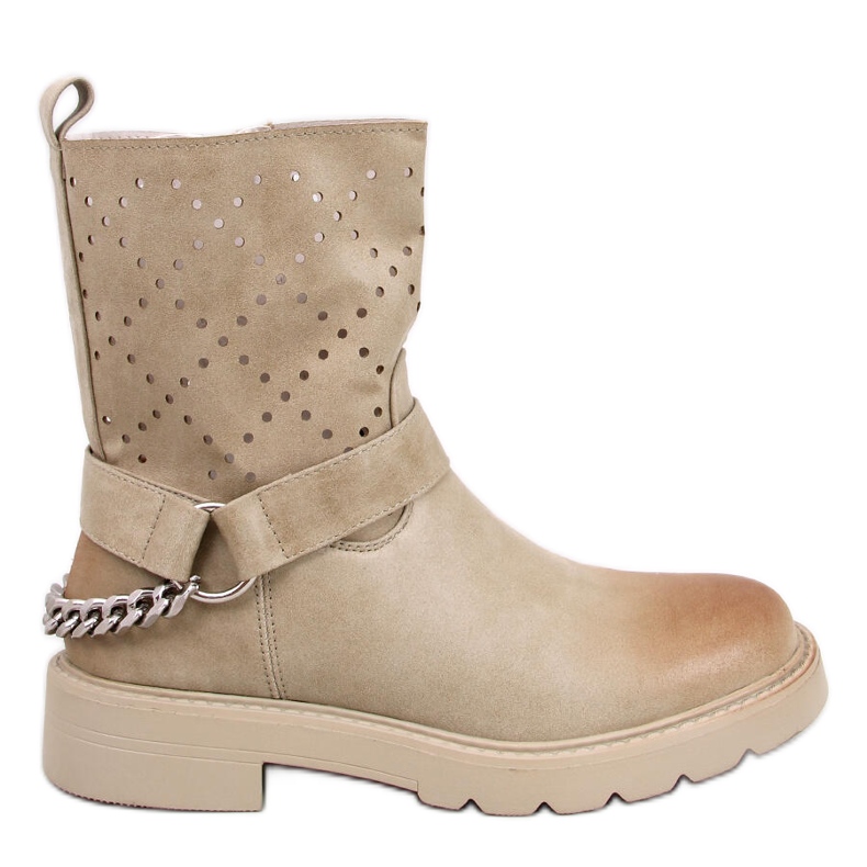 Durchbrochene Stiefeletten von Issey beige