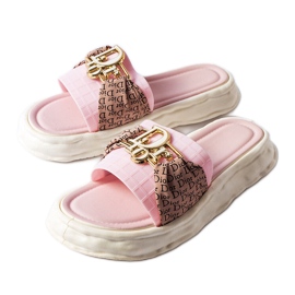 Dekorative Pantoletten aus rosafarbenem Gummi von Bérard