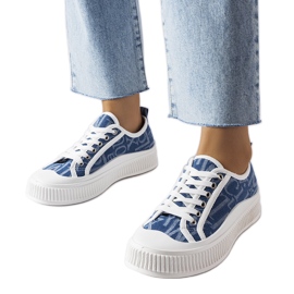 Marineblaue Plateau-Sneaker von Alfianello