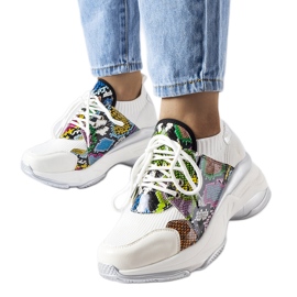 Weiße Sneaker mit Animal-Akzent von Filiberto