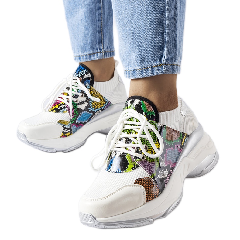 Weiße Sneaker mit Animal-Akzent von Filiberto