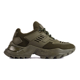 Dunkelgrüne Shelovet-Sneaker für Damen