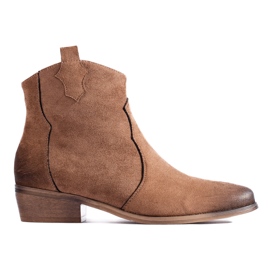 W. Potocki Potocki niedrige Cowboystiefel aus Wildleder in Kamelbraun