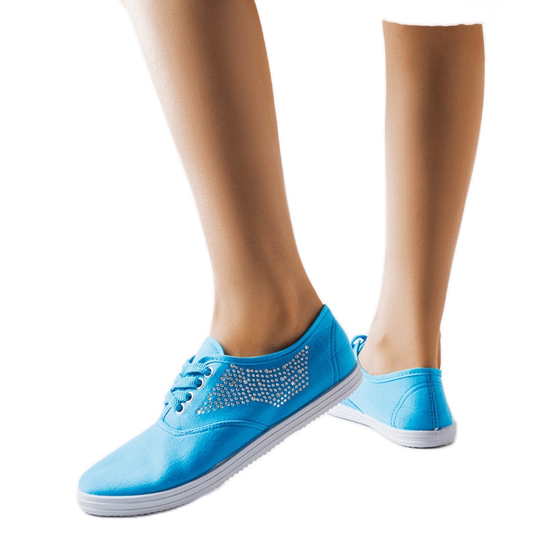 Blaue Sneakers mit Strasssteinen von Godfrey