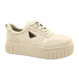 Creepers aus beigem Leder Filippo DP4913/23 BE beige