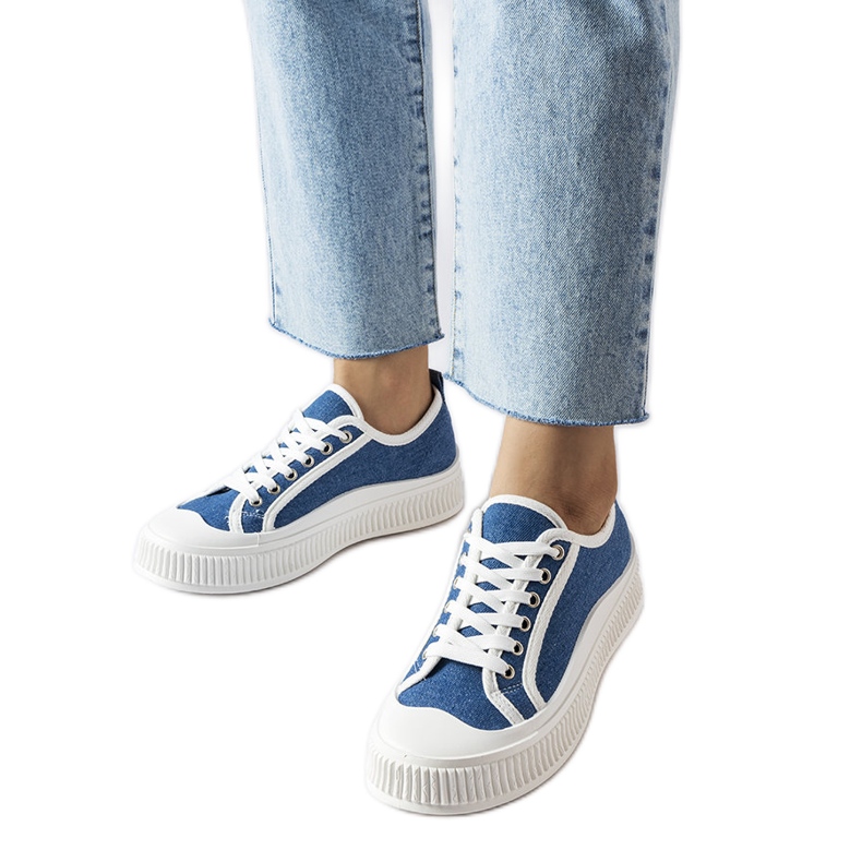 Blaue Alfianello-Plateau-Sneaker