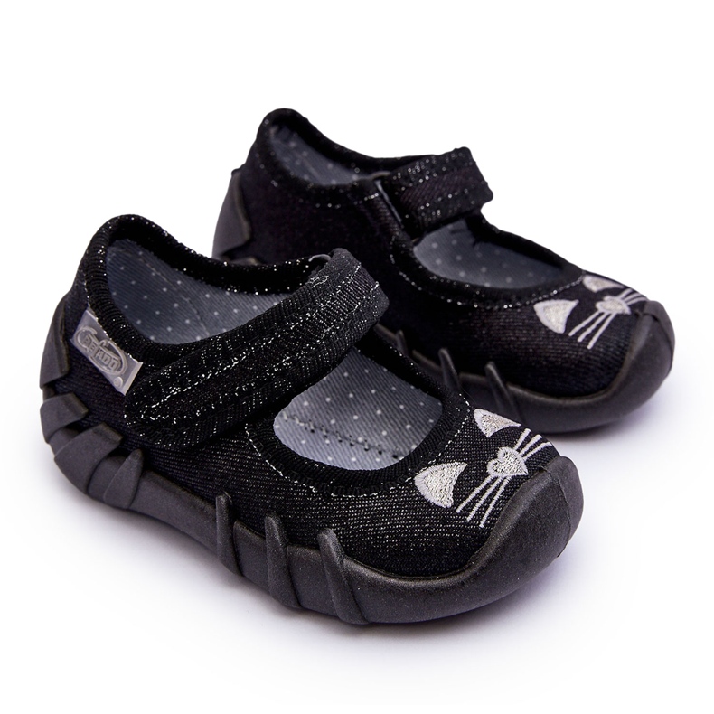 BEFADO S.A. Befado Shiny Cat Ballerina Hausschuhe 109P234 Schwarz