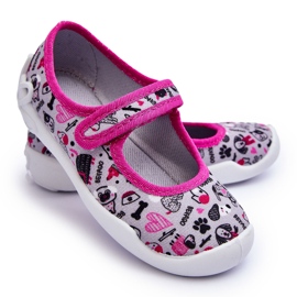 BEFADO S.A. Befado Kinder-Ballerina-Hausschuhe 114X521 Grau und Rosa