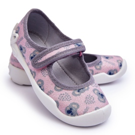 BEFADO S.A. Kinderhausschuhe Ballerinas Teddybären Befado 114X513 Rosa und Grau
