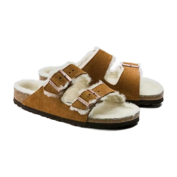 Birkenstock Arizona Shearling Mink W 1001135 Flip-Flops braun