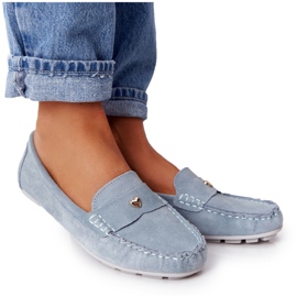 S.Barski Damen Wildleder Loafer S. Barski Blau