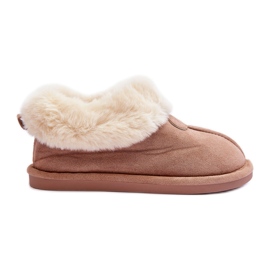 FB3 Beige Lanoze Damenhausschuhe mit Fell