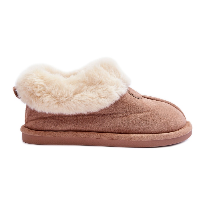 FB3 Beige Lanoze Damenhausschuhe mit Fell