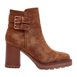 Wildleder-High-Heel-Stiefel Braun Makeline