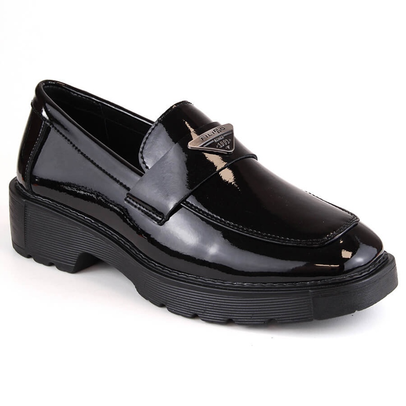 Damen-Slipper aus schwarzem Lackleder Filippo DP4710