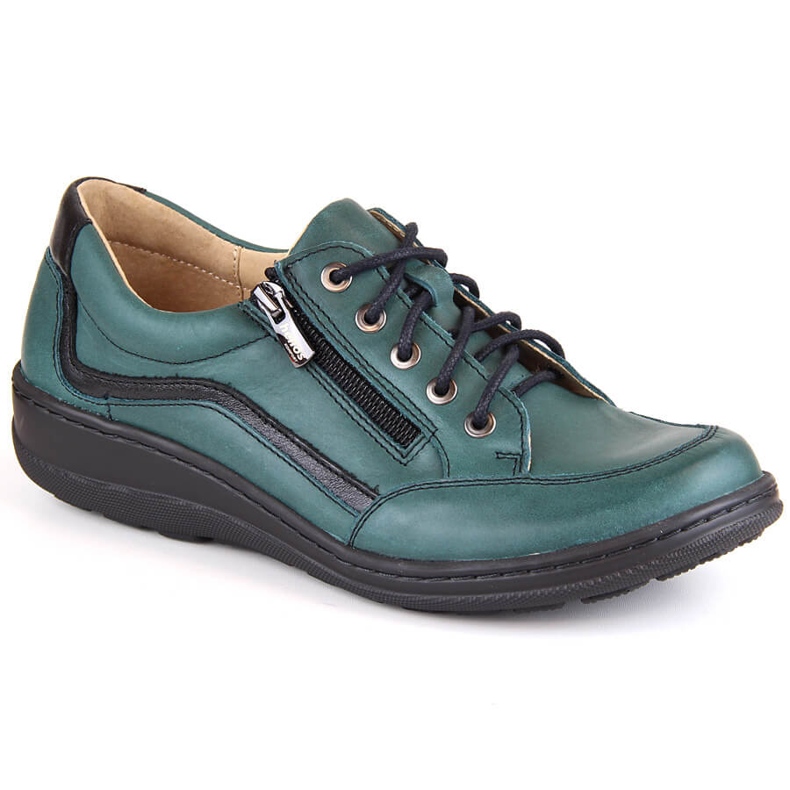 Bequeme Damen-Lederschuhe, grün Helios 411
