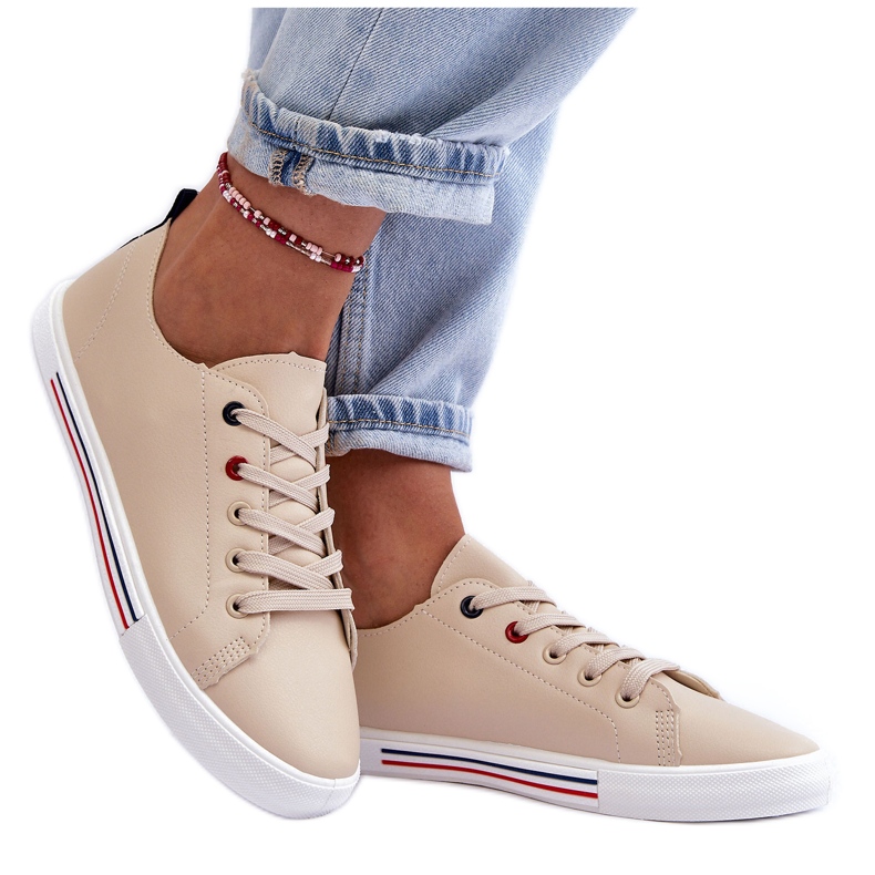 PE1 Damen-Leder-Sportschuhe Beige Mosaia