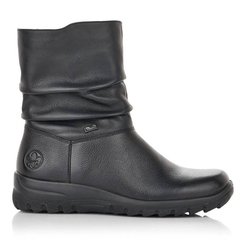 Wasserdichte Damenstiefeletten aus Leder, isoliert mit Wolle Rieker Tex Z7193-00 schwarz