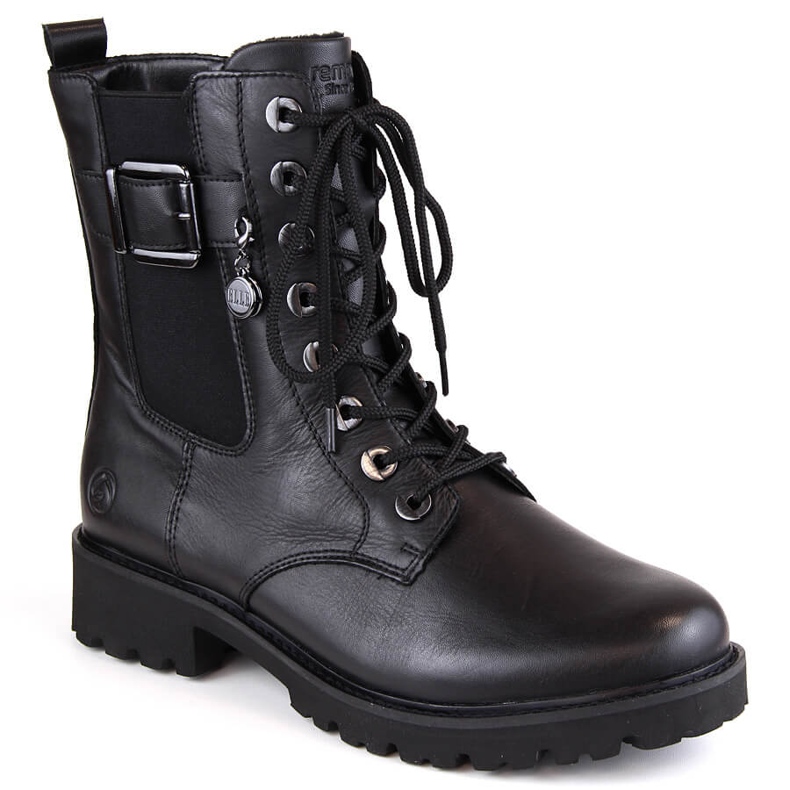 Bequeme isolierte Damenstiefel aus Leder, schwarz Remonte D8668-00