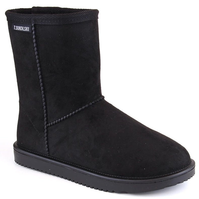 Damen-Schneestiefel Eskimo zum Hineinschlüpfen aus Wildleder, schwarz T.Sokolski EMU2241