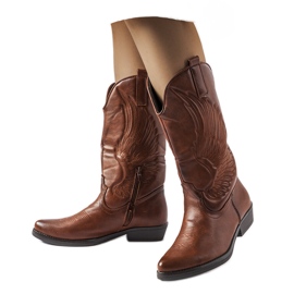 Braune Cowboystiefel mit Olinda-Muster