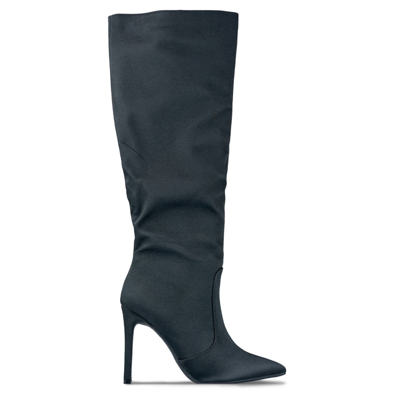 Satinschwarze Damenstiefel