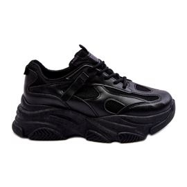 PA1 Damen-Sneaker mit klobiger Plateausohle, Schwarz, Agnenia