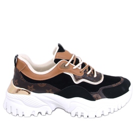 Nesbit Schwarze Turnschuhe mit Keilabsatz