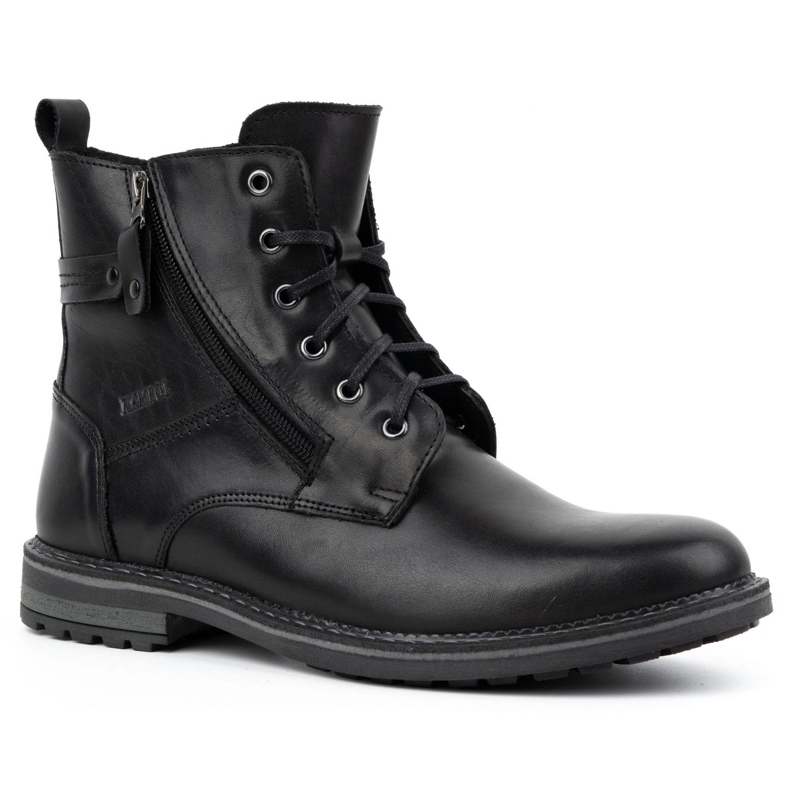 Kampol Herren-Winterstiefel aus Leder 155KAM, schwarz
